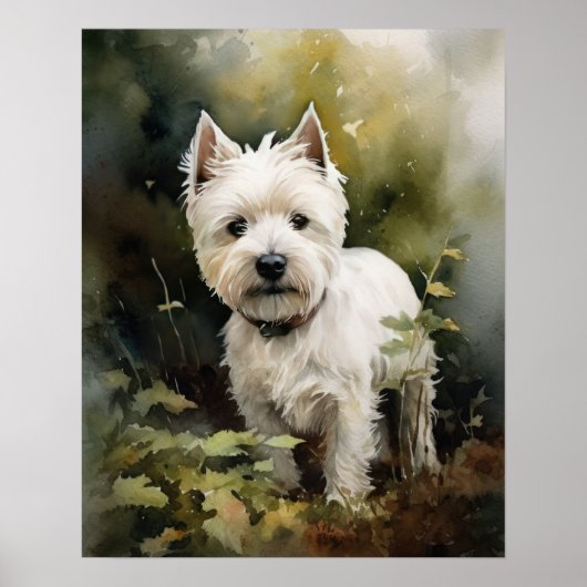 West Highland White Terrier Hondenkunst Print Post (Voorkant)