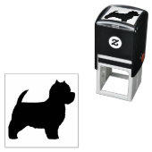 West Highland White Terrier Hondenras Silhouette Zelfinktende Stempel (In situ)