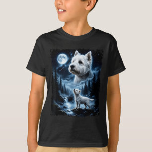 West Highland White Terrier huilt naar de maan T-shirt