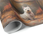West Highland White Terrier in de herfst laat Herf Cadeaupapier (Rol Hoek)
