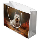 West Highland White Terrier in de herfst laat Herf Groot Cadeauzakje (Achterkant Gekanteld)