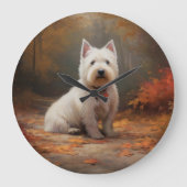 West Highland White Terrier in de herfst laat Herf Grote Klok (Voorkant)