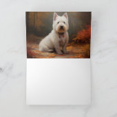 West Highland White Terrier in de herfst laat Herf Kaart (Binnen)