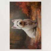 West Highland White Terrier in de herfst laat Herf Legpuzzel (Verticaal)