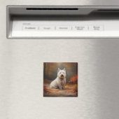 West Highland White Terrier in de herfst laat Herf Magneet (Insitu (Vaatwasser))