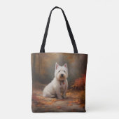 West Highland White Terrier in de herfst laat Herf Tote Bag (Achterkant)