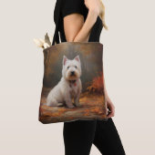West Highland White Terrier in de herfst laat Herf Tote Bag (Dichtbij)