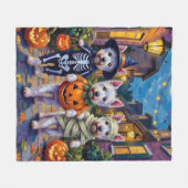West Highland White Terrier In Halloween Costumes Fleece Deken (Voorkant (Horizontaal))