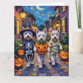 West Highland White Terrier In Halloween Costumes Kaart (Voorkant)