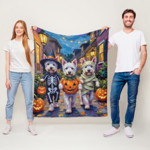 West Highland White Terrier in Halloween-kostuums Fleece Deken