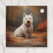 West Highland White Terrier in herfstbladeren Bedankjes Labels (Achterkant)