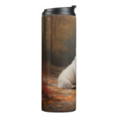 West Highland White Terrier in herfstbladeren Thermosbeker (Gedraaid links)