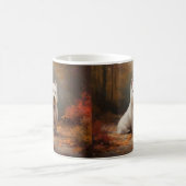 West Highland White Terrier in herfstbladeren val Koffiemok (Center)