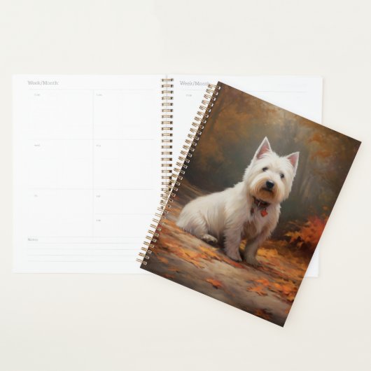 West Highland White Terrier in herfstbladeren val Planner (Display)
