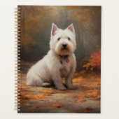 West Highland White Terrier in herfstbladeren val Planner (Voorkant)