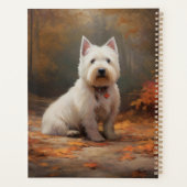 West Highland White Terrier in herfstbladeren val Planner (Achterkant)