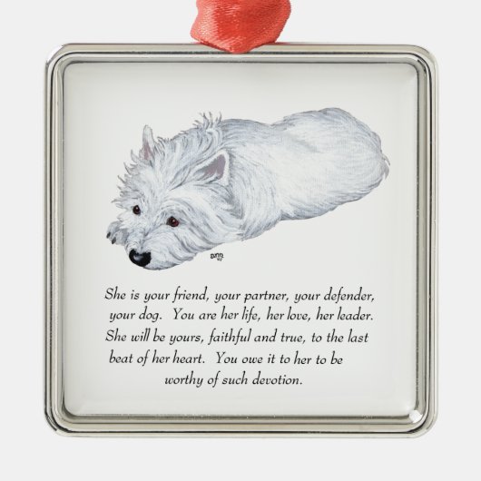 West Highland White Terrier Keepomwille Metalen Ornament (Voorkant)