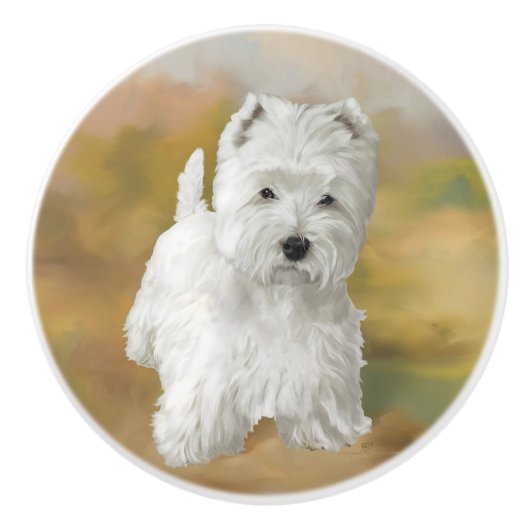 West Highland White Terrier Keramische Knop (Voorkant)
