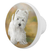 West Highland White Terrier Keramische Knop (Rechts)