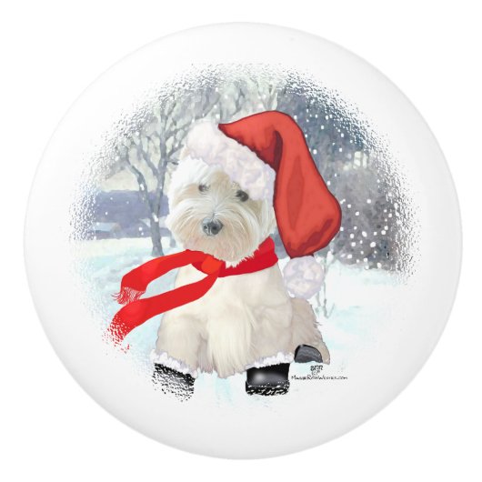 West Highland White Terrier Keramische Knop (Voorkant)