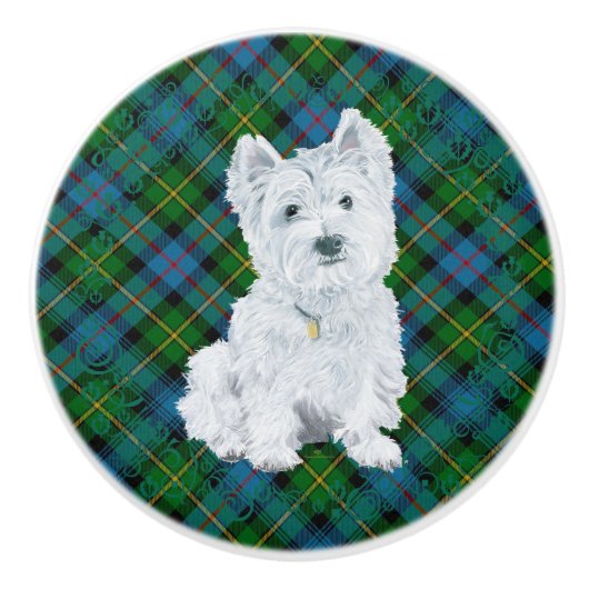 West Highland White Terrier Keramische Knop (Voorkant)