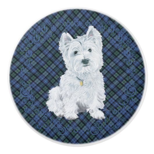 West Highland White Terrier Keramische Knop (Voorkant)