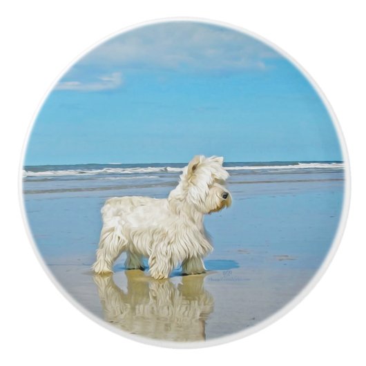West Highland White Terrier Keramische Knop (Voorkant)