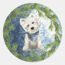 West Highland White Terrier Kerst sticker