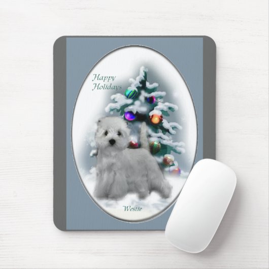 West Highland White Terrier Kerstcadeaus Muismat (Met muis)