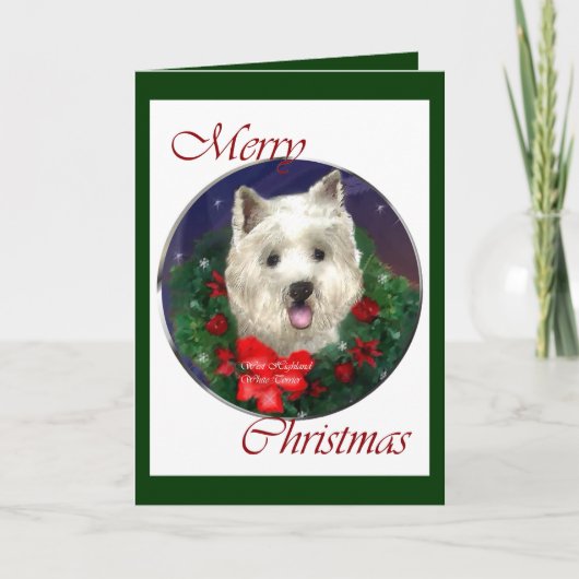 West Highland White Terrier-kerstcadeautjes Feestdagen Kaart (Voorkant)