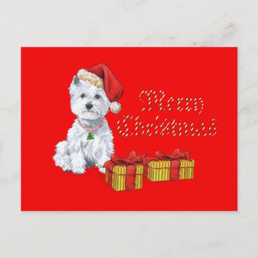 West Highland White Terrier-kerstcadeautjes Feestdagenkaart (Voorkant)