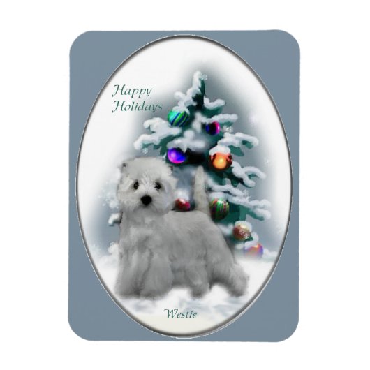 West Highland White Terrier kerstcadeautjes Holida Magneet (Verticaal)