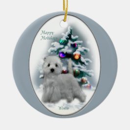 West Highland White Terrier-kerstcadeautjes Keramisch Ornament