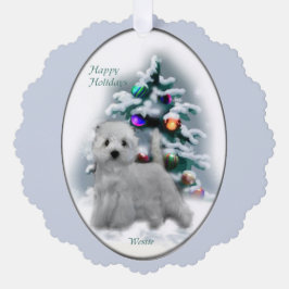 West Highland White Terrier-kerstcadeautjes Ornament Kaart