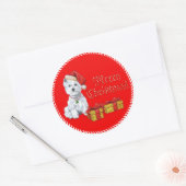 West Highland White Terrier-kerstcadeautjes Ronde Sticker (Envelop)