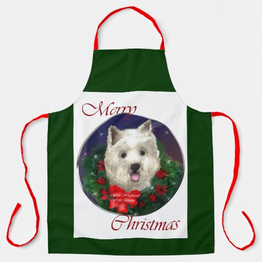 West Highland White Terrier-kerstcadeautjes Schort (Voorkant)