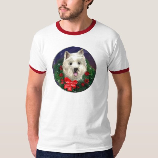 West Highland White Terrier-kerstcadeautjes T-shirt (Voorkant)