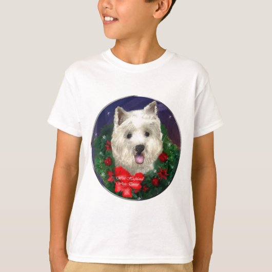 West Highland White Terrier-kerstcadeautjes T-shirt (Voorkant)