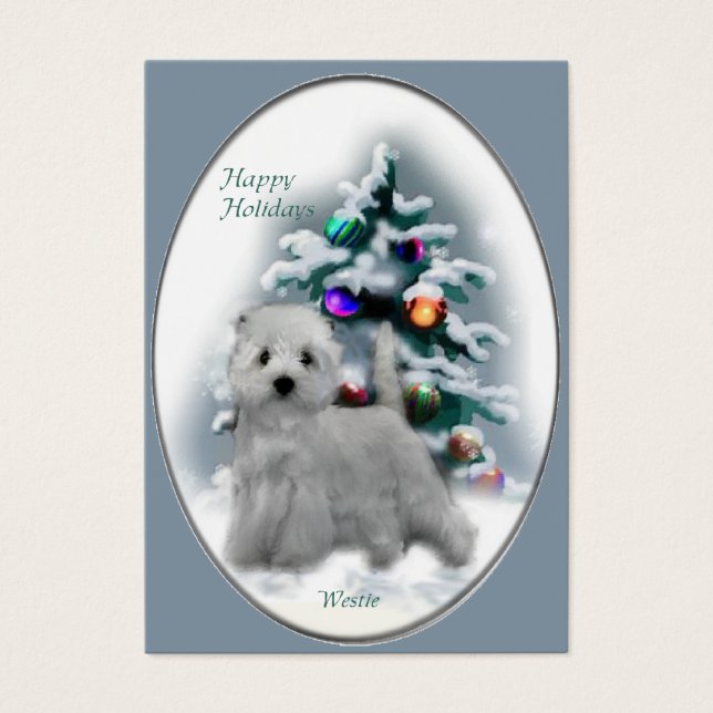 West Highland White Terrier-kerstcadeautjes Visitekaartjes (Voorkant)