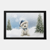 West Highland White Terrier Kerstdoormat Deurmat (Voorkant)