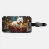 West Highland White Terrier Kerstfeest Bagagelabel (Achterkant horizontaal)