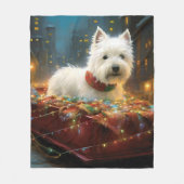West Highland White Terrier Kerstfeest Fleece Deken (Voorkant)