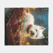 West Highland White Terrier Kerstfeest Fleece Deken (Voorkant (Horizontaal))
