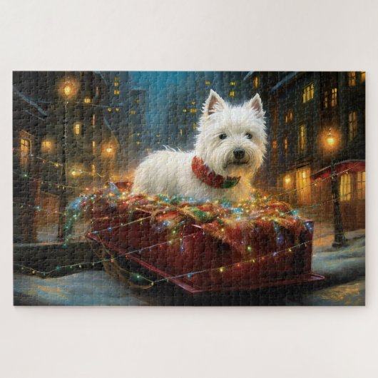West Highland White Terrier Kerstfeest Legpuzzel (Horizontaal)