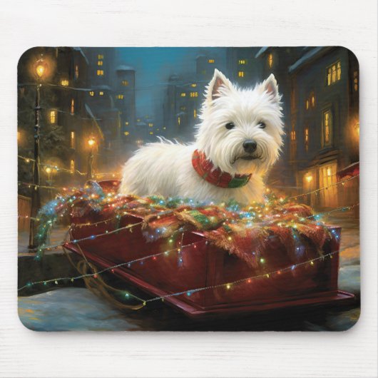West Highland White Terrier Kerstfeest Muismat (Voorkant)
