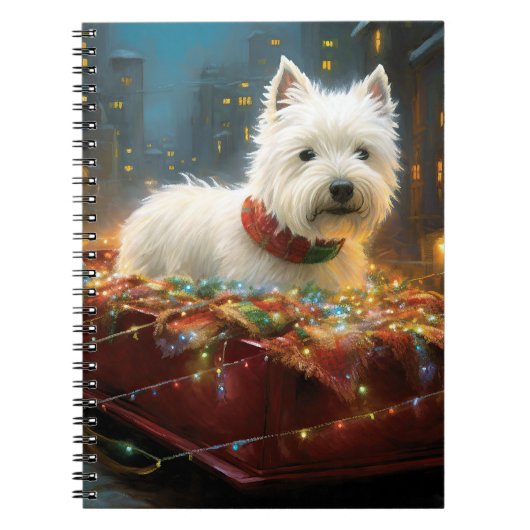 West Highland White Terrier Kerstfeest Notitieboek (Voorkant)