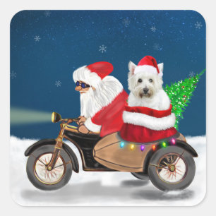 West Highland White Terrier kerstkerstkerstkerstma Vierkante Sticker