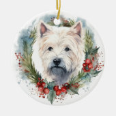 West Highland White Terrier Kerstkrans Keramisch Ornament (Voorkant)