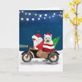 West Highland White Terrier Kerstman Kaart (Gele Bloem)