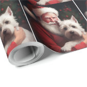 West Highland White Terrier Kerstman Kerstmis Cadeaupapier (Rol Hoek)
